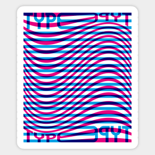 Type Wave (Cyan Magenta Blue) Sticker